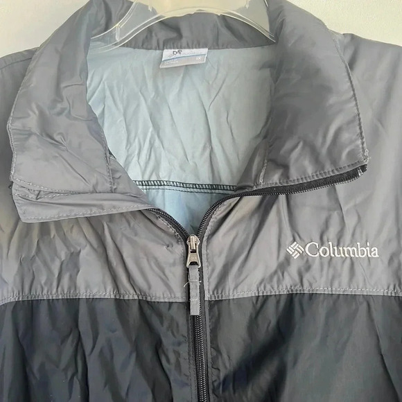Columbia 100% Nylon Windbreaker Womens Size 1X Black/Gray Hidden Hood - Picture 4 of 12